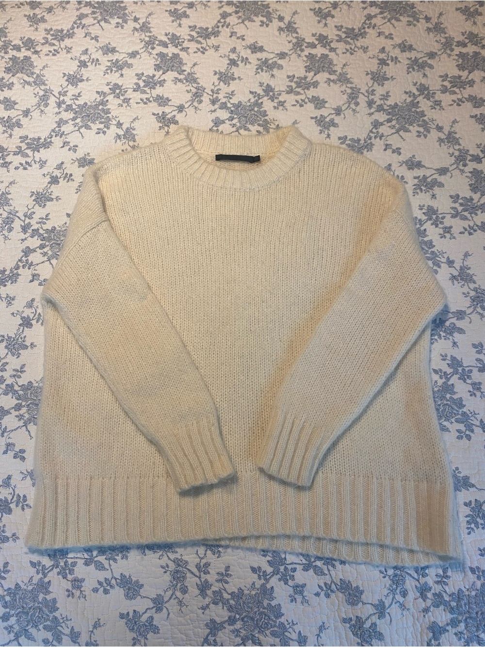 Jenni Kayne Alpaca Cocoon Crewneck Sweater Ivory Size XXS
